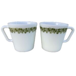 Vintage Crazy Daisy Pyrex  set of 2 coffee mugs.